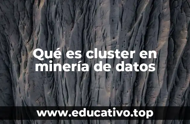 Qué es cluster en minería de datos
