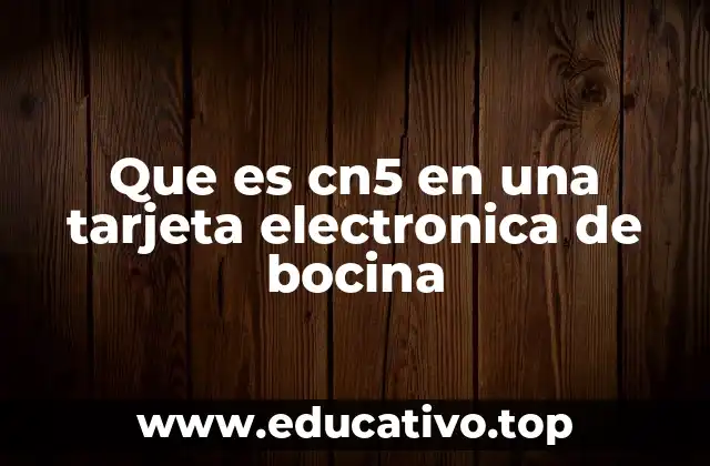 Que es cn5 en una tarjeta electronica de bocina