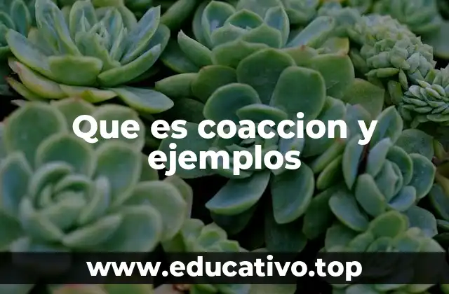 Que es coaccion y ejemplos