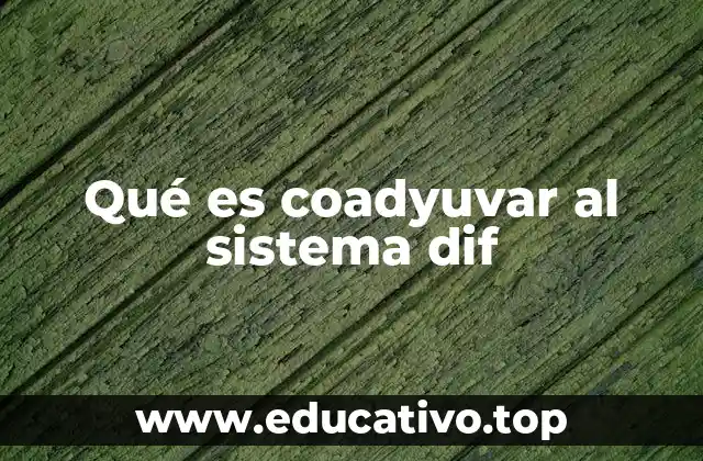 Qué es coadyuvar al sistema dif