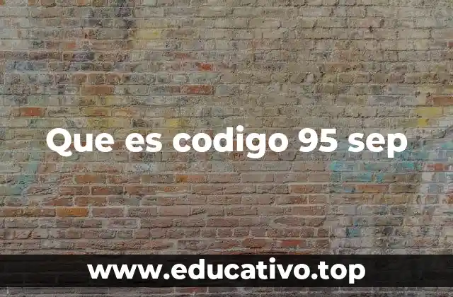Que es codigo 95 sep