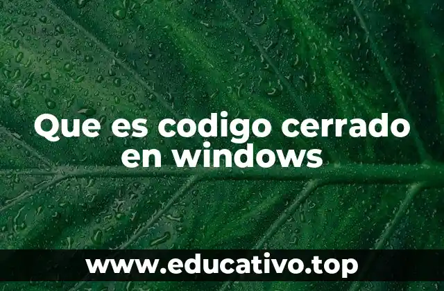 Que es codigo cerrado en windows