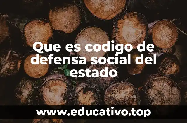 Que es codigo de defensa social del estado
