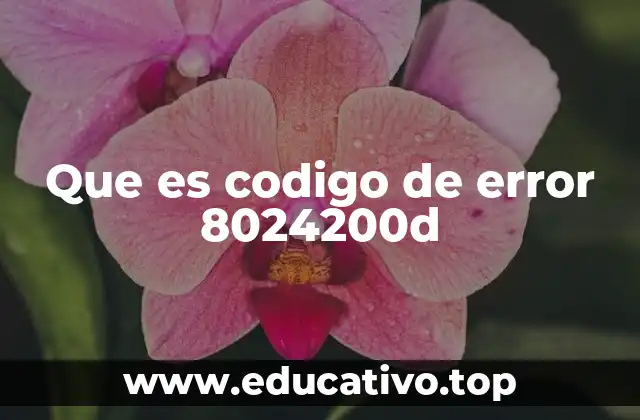 Que es codigo de error 8024200d
