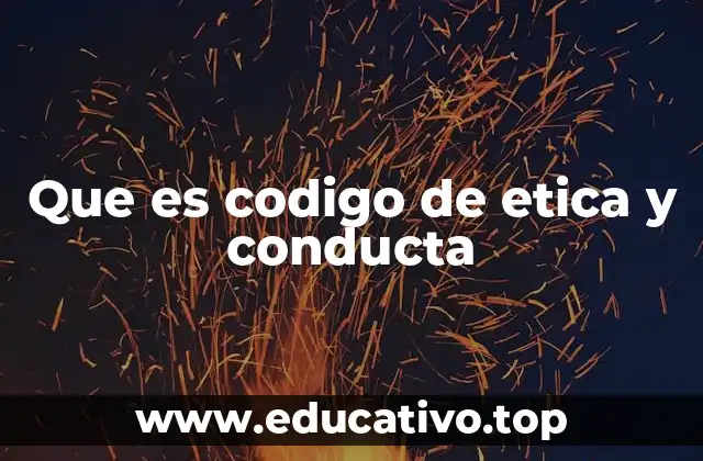Que es codigo de etica y conducta