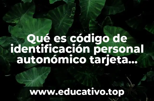 Qué es código de identificación personal autonómico tarjeta sanitaria