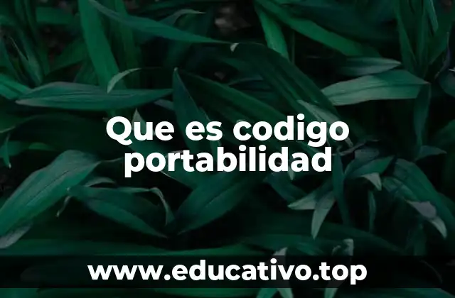 Que es codigo portabilidad