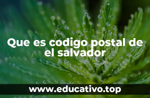 Que es codigo postal de el salvador
