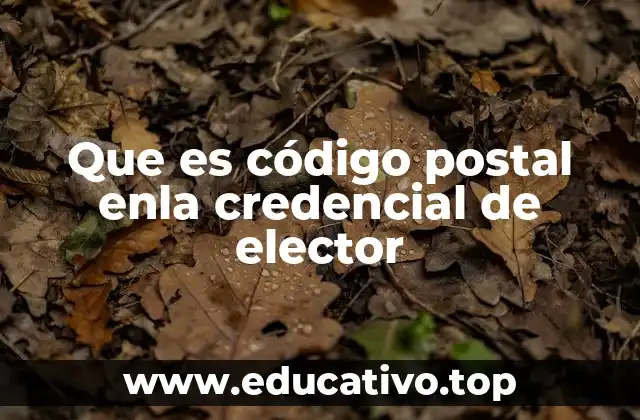 Que es código postal enla credencial de elector