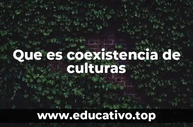 Que es coexistencia de culturas