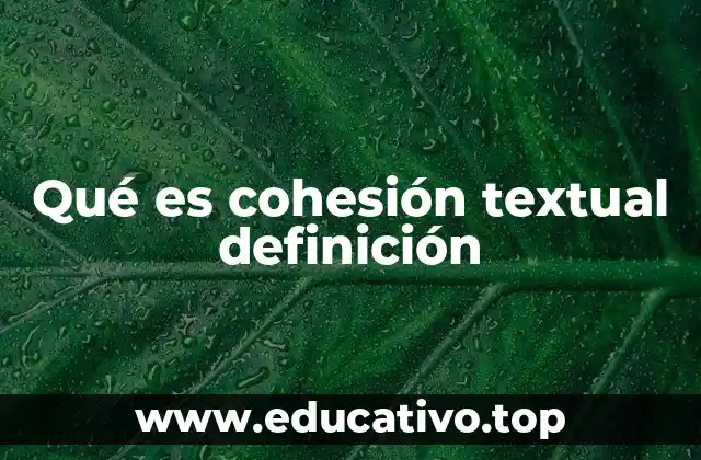 Qué es cohesión textual definición