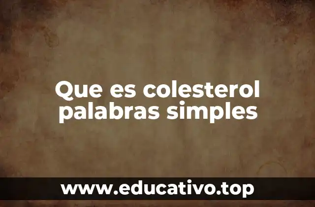 Que es colesterol palabras simples