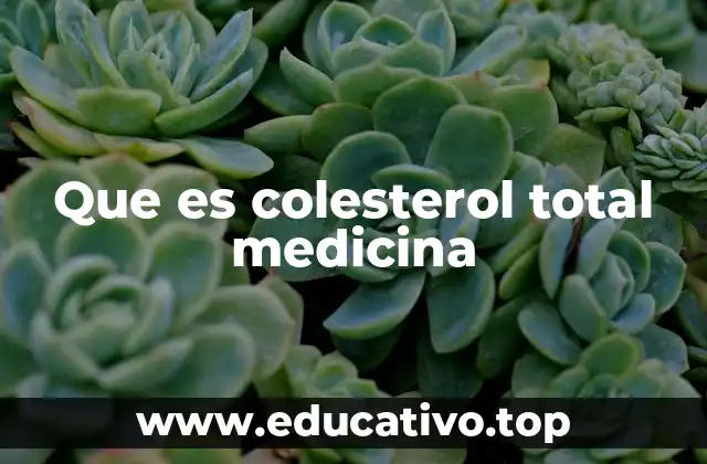Que es colesterol total medicina