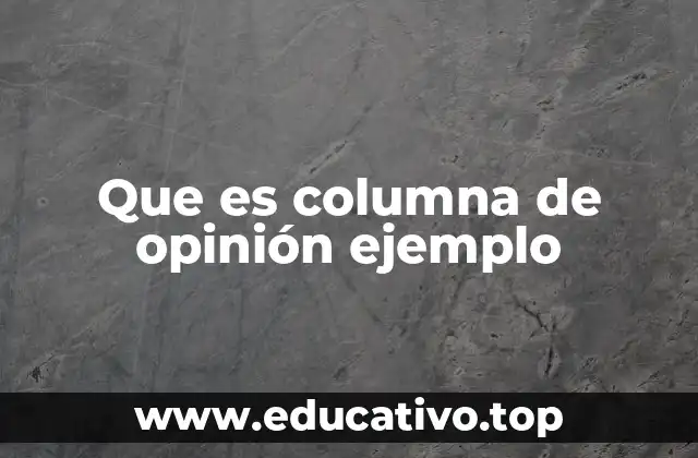 Que es columna de opinión ejemplo