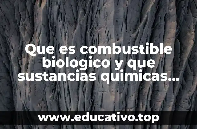 Que es combustible biologico y que sustancias quimicas estan involucradas
