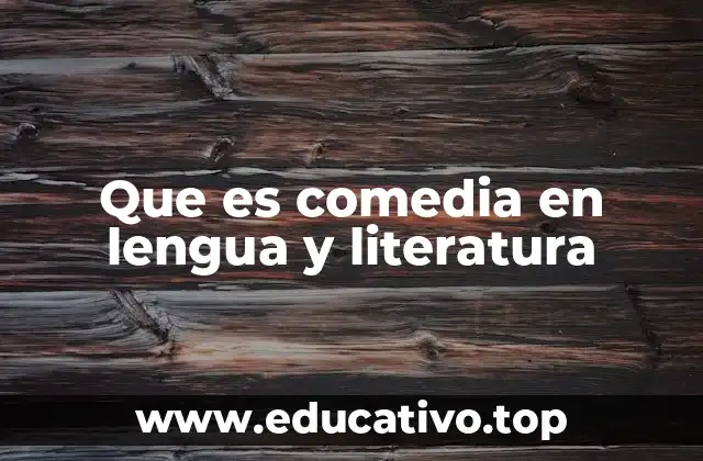 Que es comedia en lengua y literatura