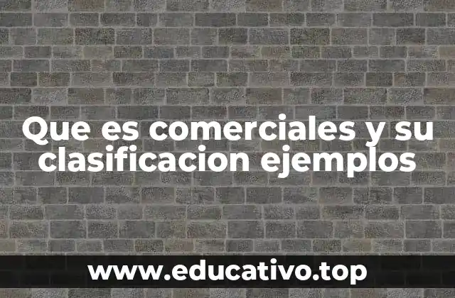 Que es comerciales y su clasificacion ejemplos