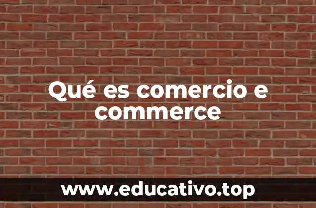 Qué es comercio e commerce