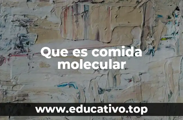 Que es comida molecular
