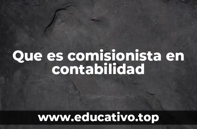 Que es comisionista en contabilidad