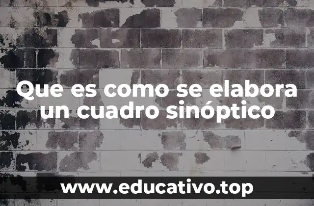 Que es como se elabora un cuadro sinóptico