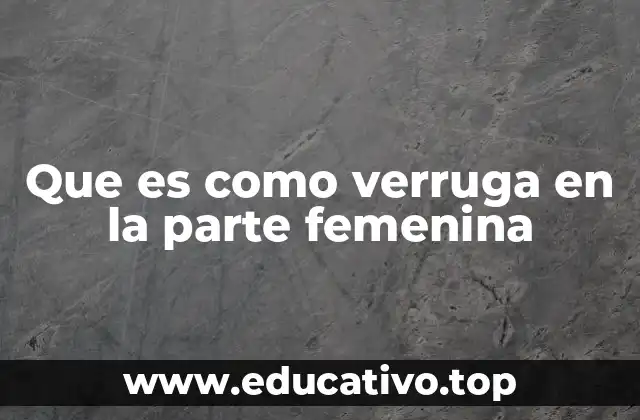 Que es como verruga en la parte femenina