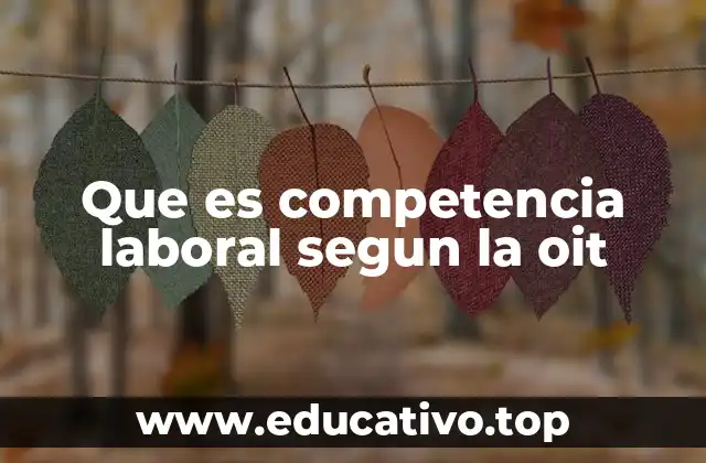 Que es competencia laboral segun la oit