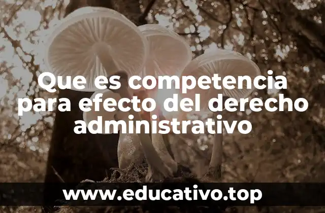 Que es competencia para efecto del derecho administrativo