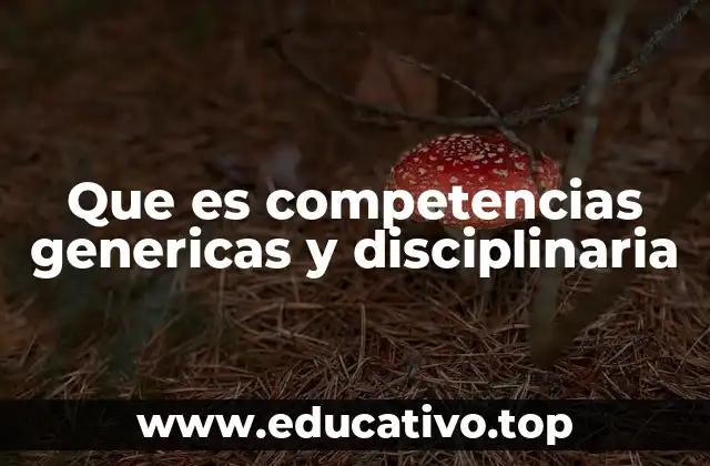 Que es competencias genericas y disciplinaria