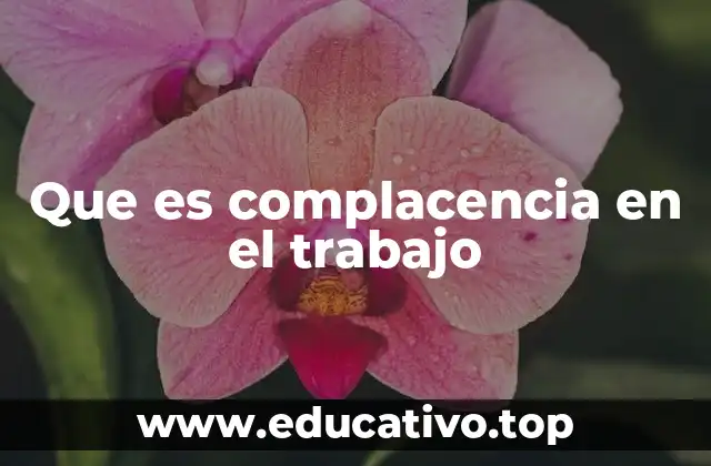 Que es complacencia en el trabajo