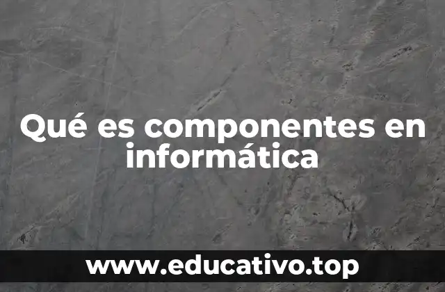 Qué es componentes en informática