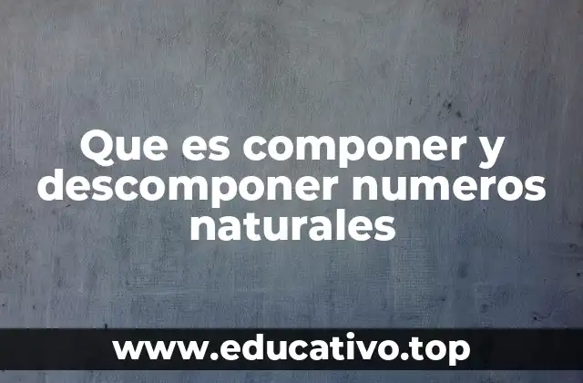 Que es componer y descomponer numeros naturales