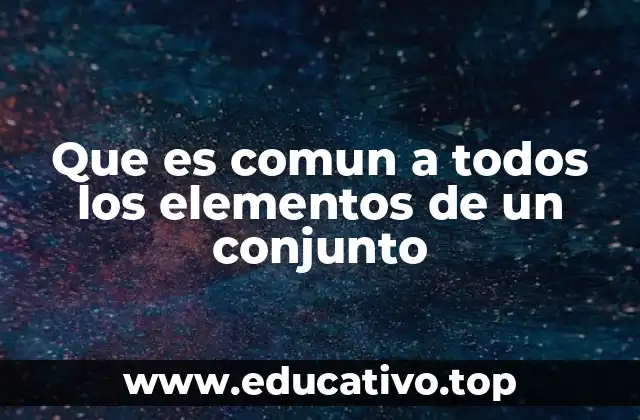 Que es comun a todos los elementos de un conjunto
