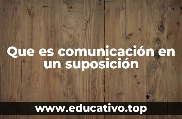 Que es comunicación en un suposición