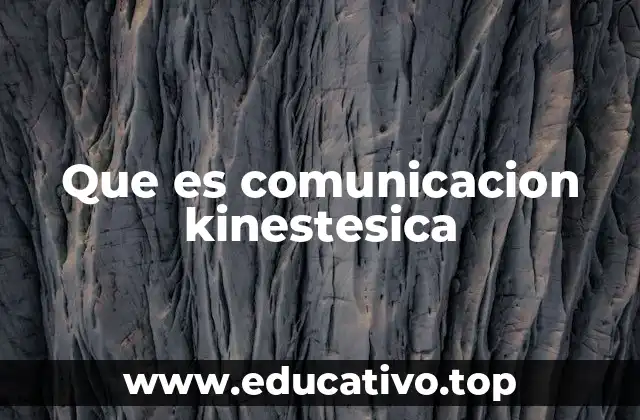 Que es comunicacion kinestesica