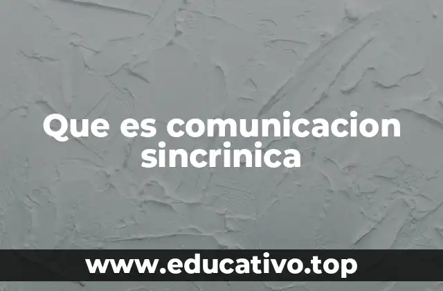 Que es comunicacion sincrinica