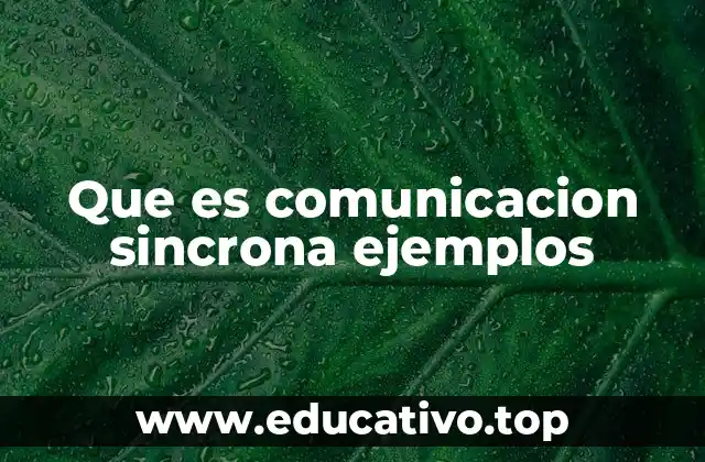 Que es comunicacion sincrona ejemplos