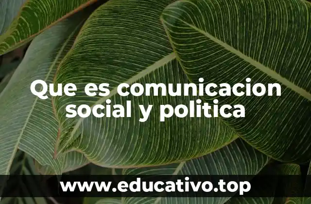 Que es comunicacion social y politica