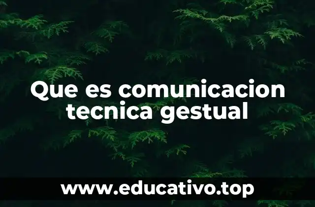 Que es comunicacion tecnica gestual