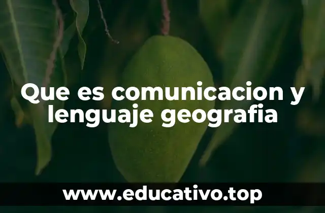 Que es comunicacion y lenguaje geografia