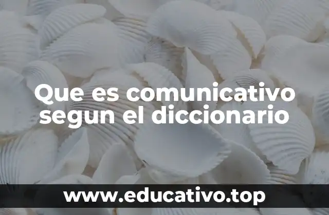 Que es comunicativo segun el diccionario