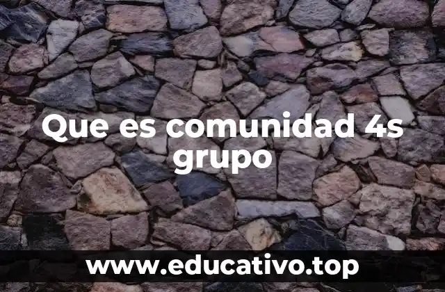 Que es comunidad 4s grupo