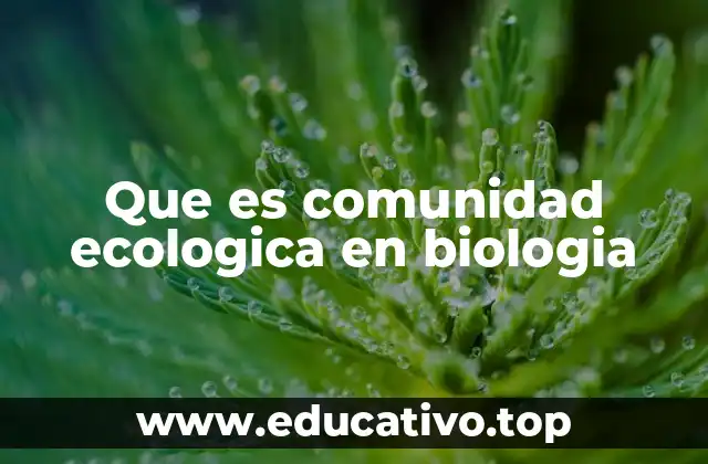 Que es comunidad ecologica en biologia