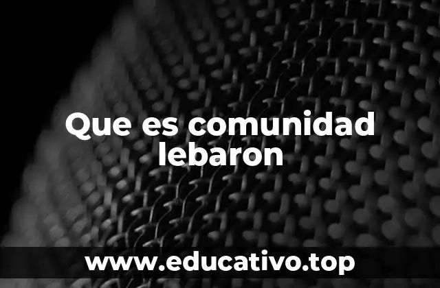 Que es comunidad lebaron