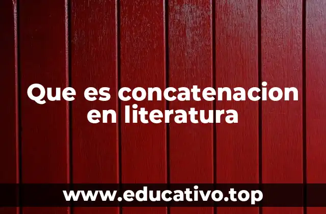 Que es concatenacion en literatura