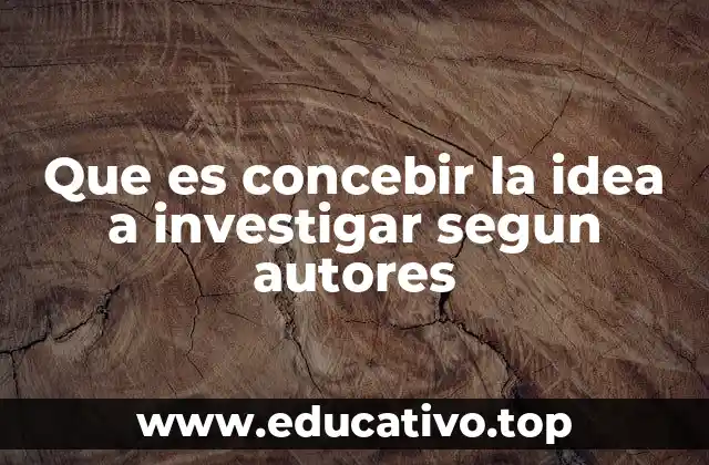 Que es concebir la idea a investigar segun autores
