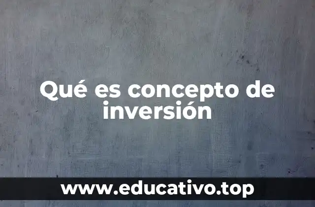 Qué es concepto de inversión