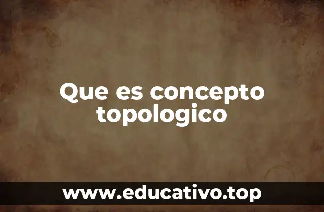 Que es concepto topologico