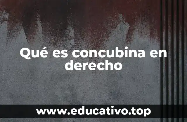 Qué es concubina en derecho