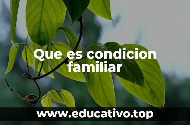Que es condicion familiar